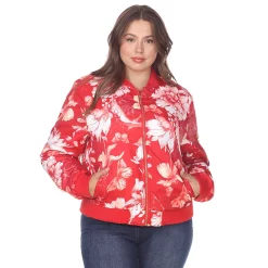 Alternative view of Women's White Floral Bomber Jacket