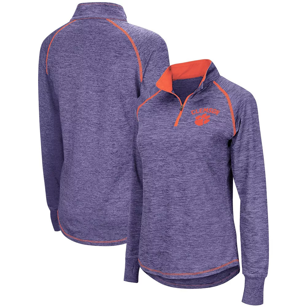 Women's Colosseum Purple Clemson Tigers Bikram Quarter-Zip Pullover Jacket 4 Women's Colosseum Purple Clemson Tigers Bikram Quarter-Zip Pullover Jacket - Image 2