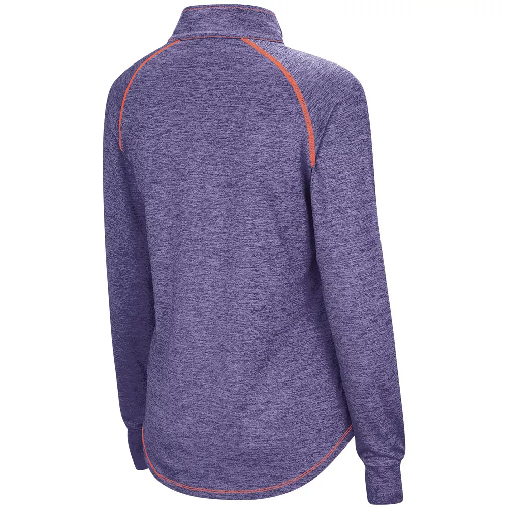 Women's Colosseum Purple Clemson Tigers Bikram Quarter-Zip Pullover Jacket 6 Women's Colosseum Purple Clemson Tigers Bikram Quarter-Zip Pullover Jacket - Image 4