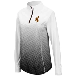 Women's Colosseum Black Wyoming Cowboys Magic Ombre Quarter-Zip Raglan Jacket -Tennessee Titans Gear shop 4030058 ALT2