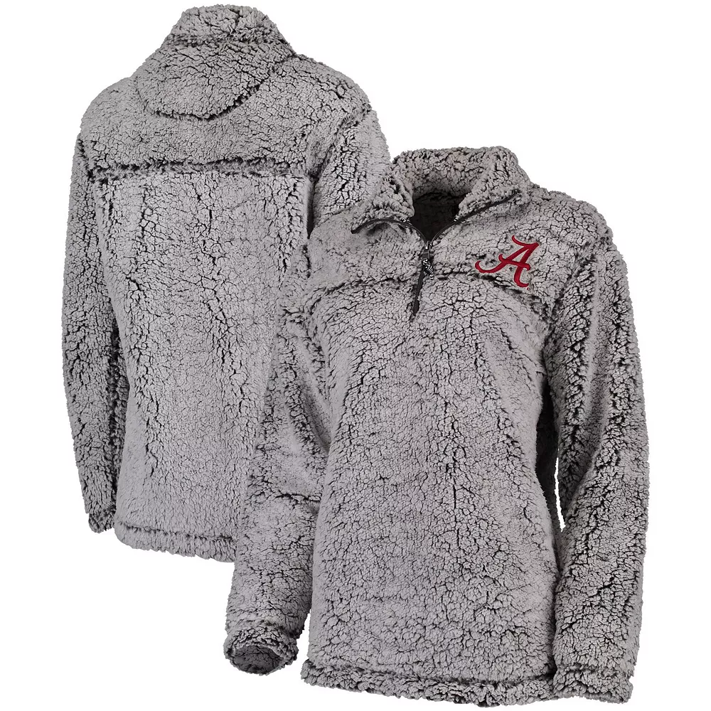 Women's Gray Alabama Crimson Tide Sherpa Super Soft Quarter-Zip Pullover Jacket 4 Women's Gray Alabama Crimson Tide Sherpa Super Soft Quarter-Zip Pullover Jacket - Image 2
