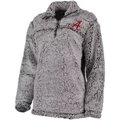 Women's Gray Alabama Crimson Tide Sherpa Super Soft Quarter-Zip Pullover Jacket 8 Women's Gray Alabama Crimson Tide Sherpa Super Soft Quarter-Zip Pullover Jacket -Tennessee Titans Gear shop 4031885 ALT2