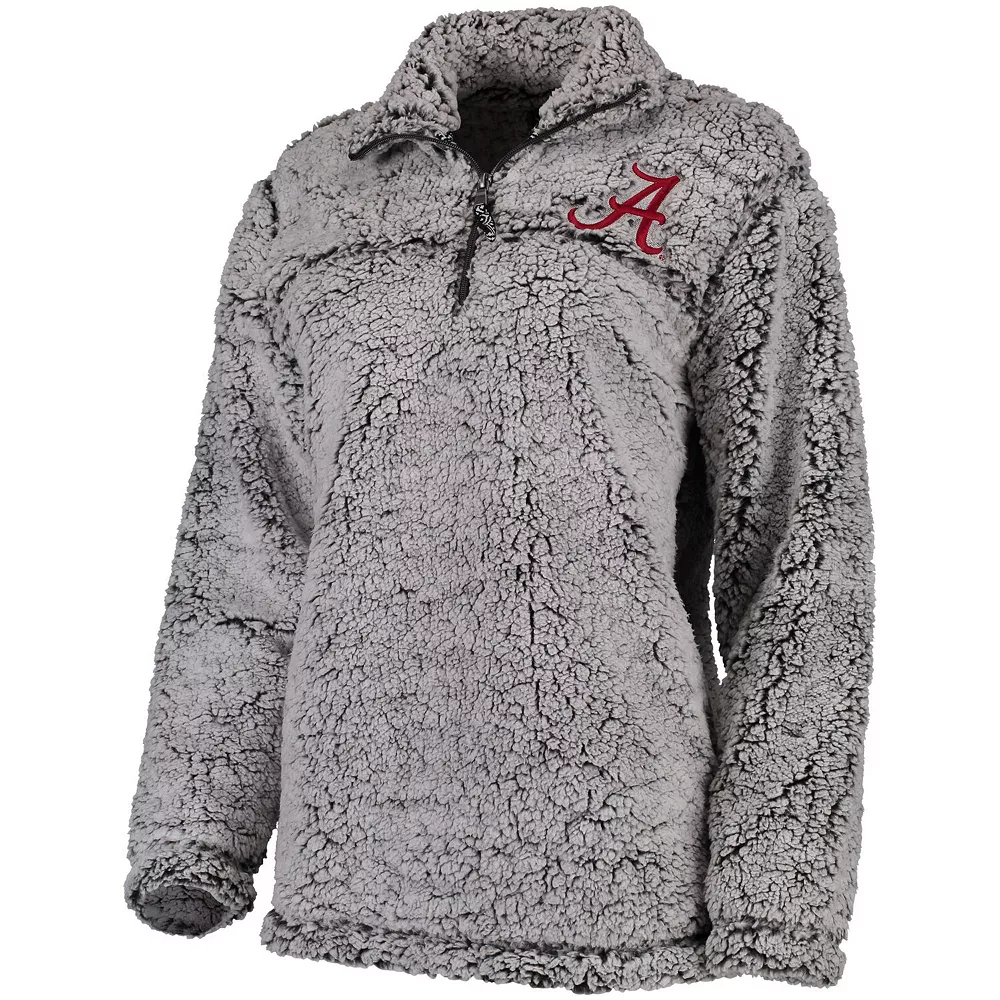 Women's Gray Alabama Crimson Tide Sherpa Super Soft Quarter-Zip Pullover Jacket 5 Women's Gray Alabama Crimson Tide Sherpa Super Soft Quarter-Zip Pullover Jacket - Image 3