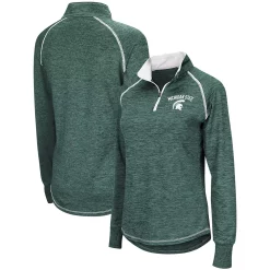 Women's Colosseum Green Michigan State Spartans Bikram Quarter-Zip Pullover Jacket 7 Women's Colosseum Green Michigan State Spartans Bikram Quarter-Zip Pullover Jacket -Tennessee Titans Gear shop 4056882 ALT