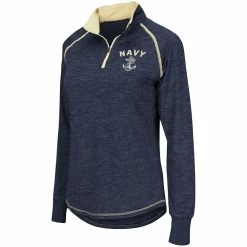 Women's Colosseum Navy Navy Midshipmen Bikram 1/4 Zip Long Sleeve Jacket -Tennessee Titans Gear shop 4093172 ALT2