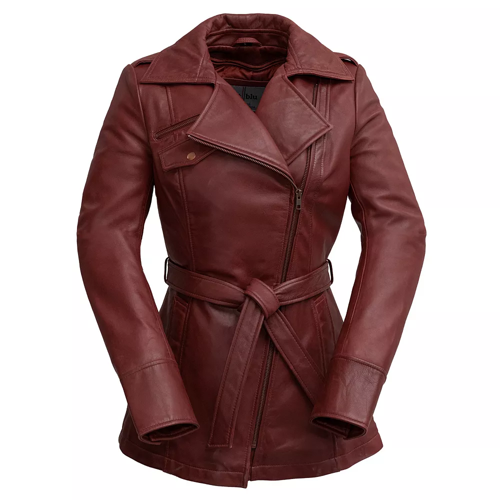 Women's Whet Blu Leather Trench Coat 4 Women's Whet Blu Leather Trench Coat - Image 2
