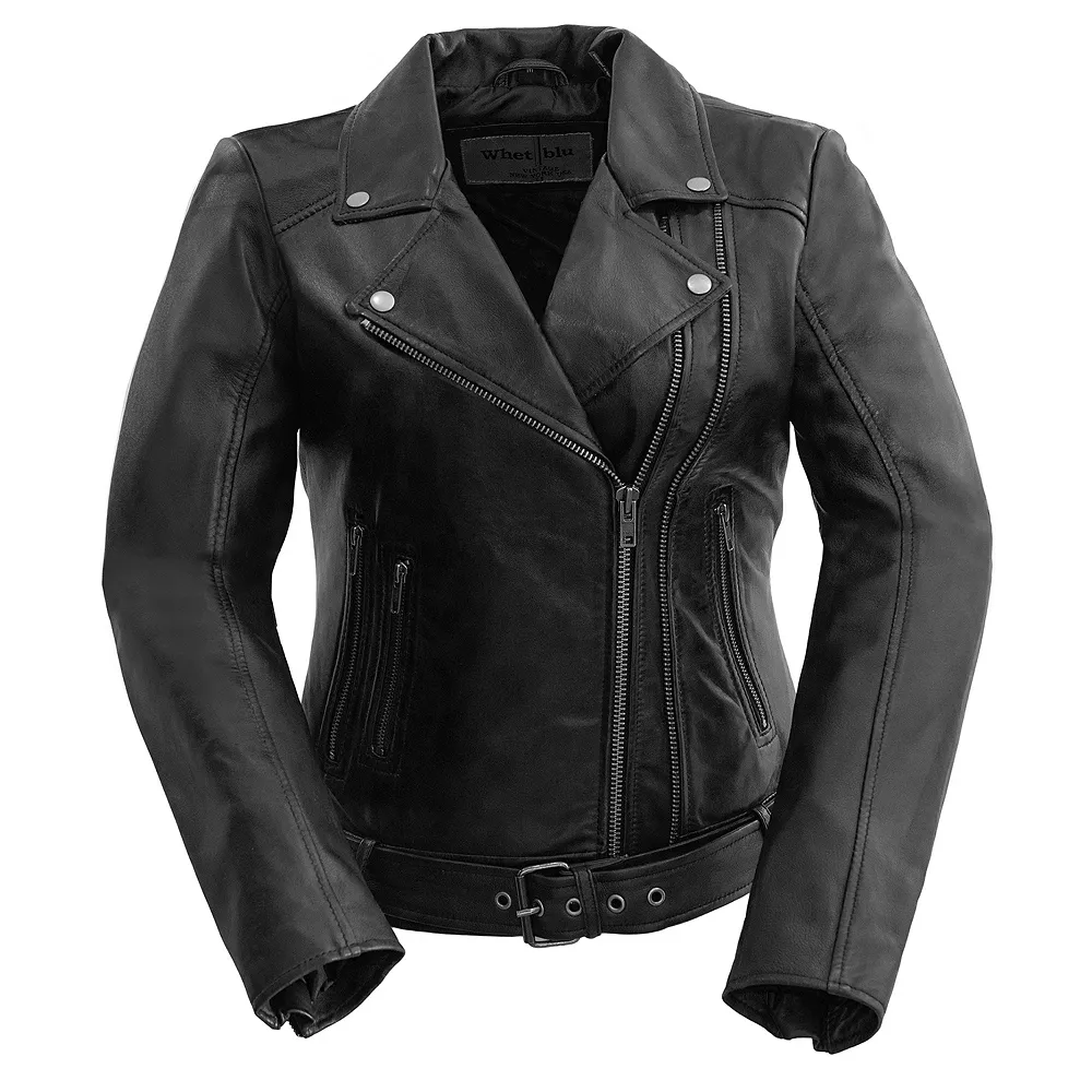 Women's Whet Blu Chloe Asymmetrical Leather Jacket 5 Women's Whet Blu Chloe Asymmetrical Leather Jacket - Image 3