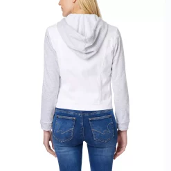 Juniors' Wallflower Dreamer Knit-Sleeve Hooded Jean Jacket 15 Juniors' Wallflower Dreamer Knit-Sleeve Hooded Jean Jacket -Tennessee Titans Gear shop 4261907 ALT