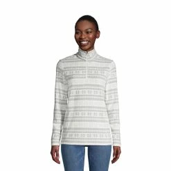 Women's Lands' End 1/4-Zip Fleece Pullover -Tennessee Titans Gear shop 4426960 Neutral Fairisle