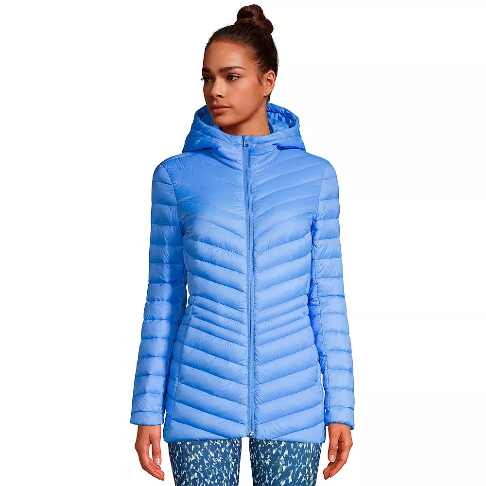 Women's Lands' End Hooded Down Ultralight Packable Jacket 6 Women's Lands' End Hooded Down Ultralight Packable Jacket - Image 4