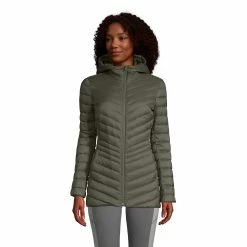 Women's Lands' End Hooded Down Ultralight Packable Jacket 15 Women's Lands' End Hooded Down Ultralight Packable Jacket -Tennessee Titans Gear shop 4426997 Forest Moss