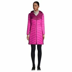 Women's Lands' End Hooded Ultralight Packable Long Down Coat