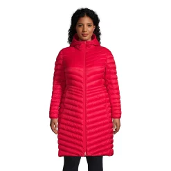 Plus Size Lands' End Ultralight Packable Long Down Coat 18 Plus Size Lands' End Ultralight Packable Long Down Coat -Tennessee Titans Gear shop 4427038 Rich Red