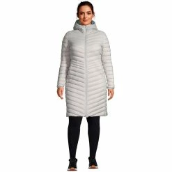 Plus Size Lands' End Ultralight Packable Long Down Coat 14 Plus Size Lands' End Ultralight Packable Long Down Coat -Tennessee Titans Gear shop 4427038 Silver