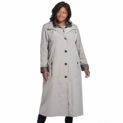 Plus Size Gallery Long Hooded Rain Coat