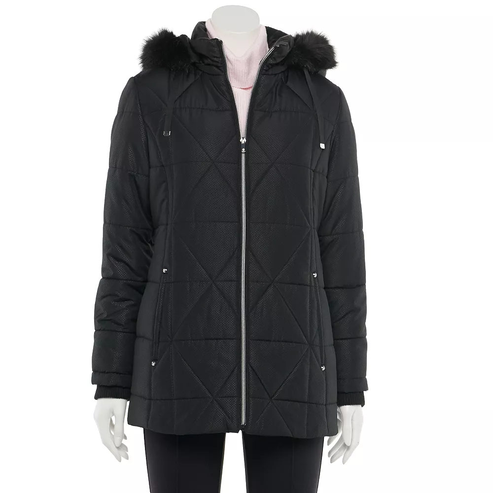 Women's d.e.t.a.i.l.s Faux-Fur Hood Quilted Jacket 3 Women's d.e.t.a.i.l.s Faux-Fur Hood Quilted Jacket