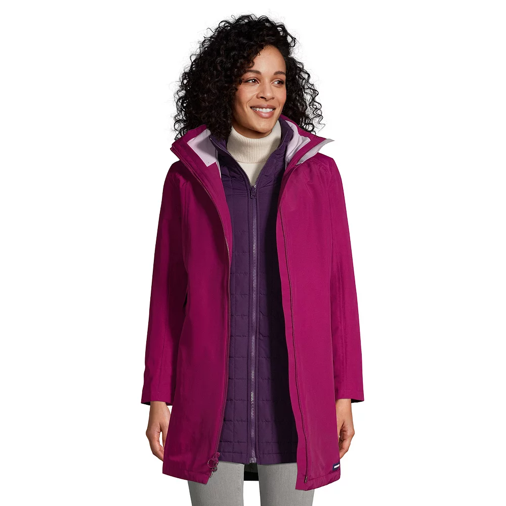 Petite Lands' End Squall 3 in 1 Waterproof Winter Long Coat with Hood 9 Petite Lands' End Squall 3 in 1 Waterproof Winter Long Coat with Hood - Image 7