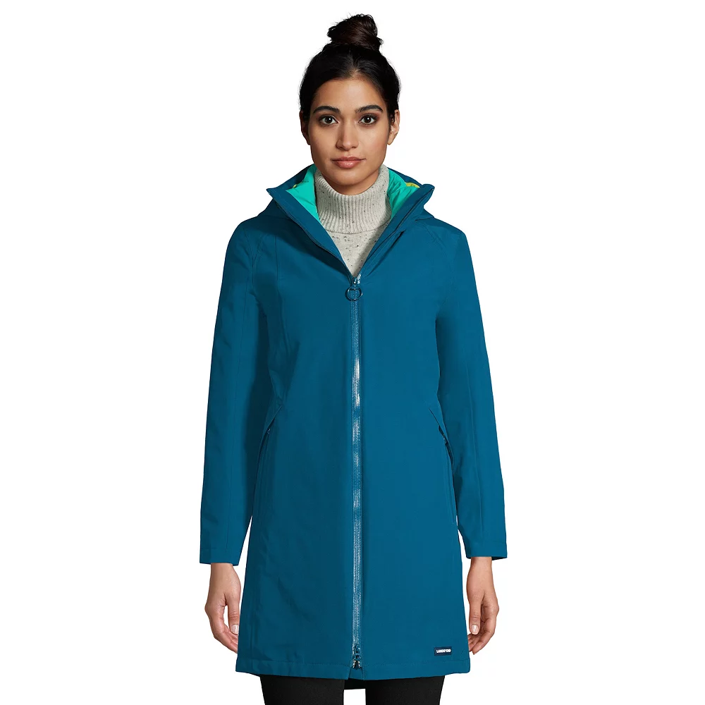 Petite Lands' End Squall 3 in 1 Waterproof Winter Long Coat with Hood 5 Petite Lands' End Squall 3 in 1 Waterproof Winter Long Coat with Hood - Image 3