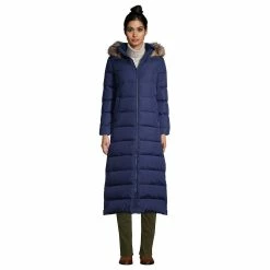 Alternative view of Petite Lands' End Faux-Fur Hood Quilted Long Down Winter Coat