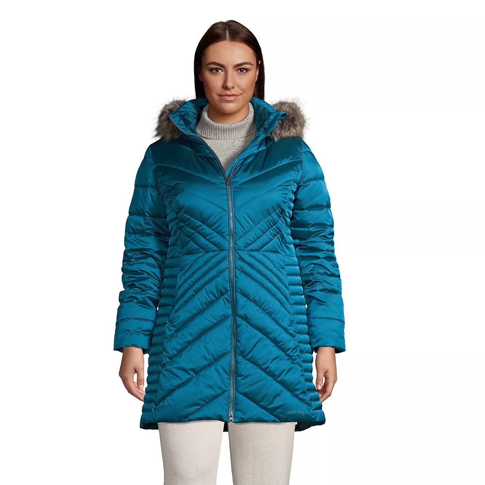 Plus Size Lands' End Faux-Fur Hood Insulated Plush Lined Winter Coat 7 Plus Size Lands' End Faux-Fur Hood Insulated Plush Lined Winter Coat - Image 5