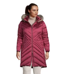 Plus Size Lands' End Faux-Fur Hood Insulated Plush Lined Winter Coat 14 Plus Size Lands' End Faux-Fur Hood Insulated Plush Lined Winter Coat -Tennessee Titans Gear shop 4525393 Rich Burgundy