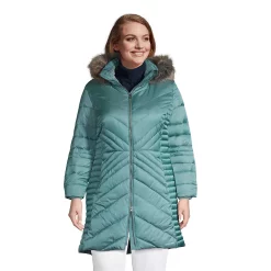 Plus Size Lands' End Faux-Fur Hood Insulated Plush Lined Winter Coat 15 Plus Size Lands' End Faux-Fur Hood Insulated Plush Lined Winter Coat -Tennessee Titans Gear shop 4525393 Teal Shadow