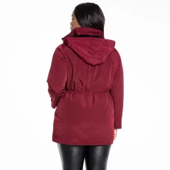 Alternative view of Plus Size Fleet Street Hooded Faux-Silk Anorak Jacket