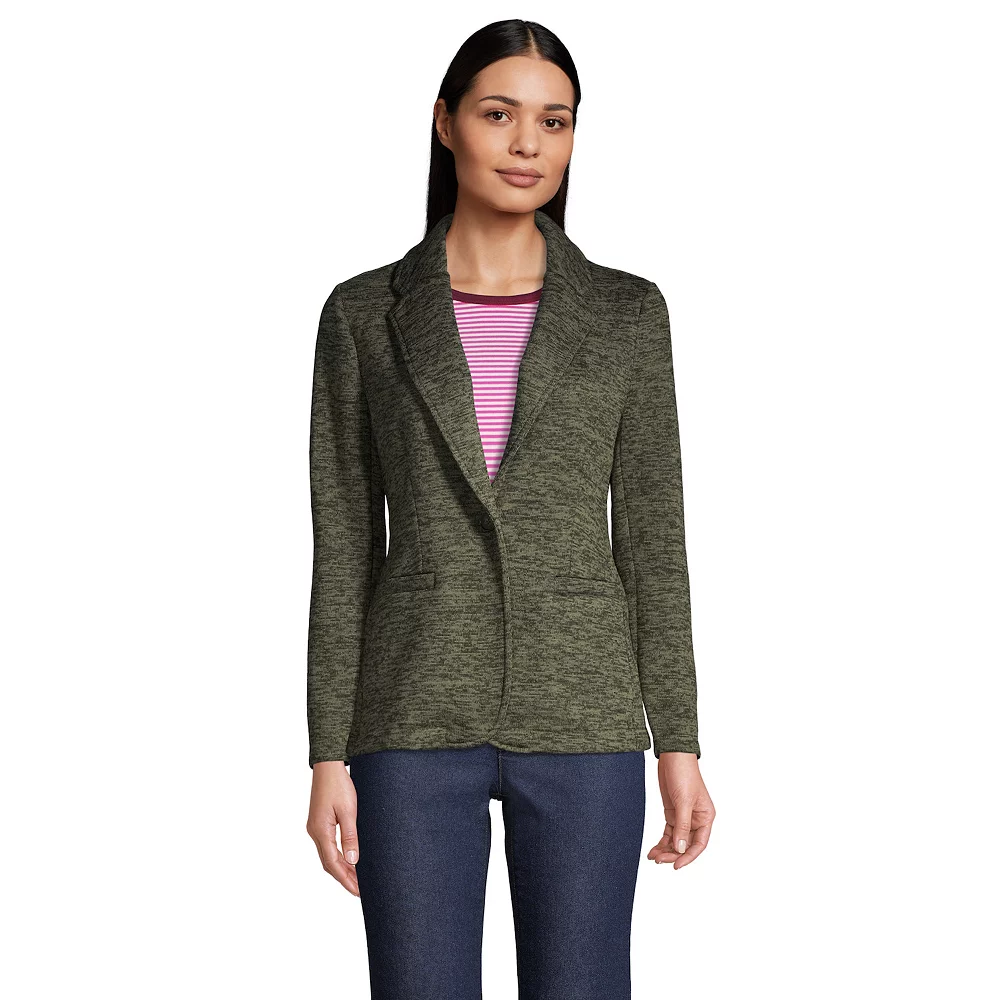 Petite Lands' End Sweater Fleece Blazer 3 Petite Lands' End Sweater Fleece Blazer