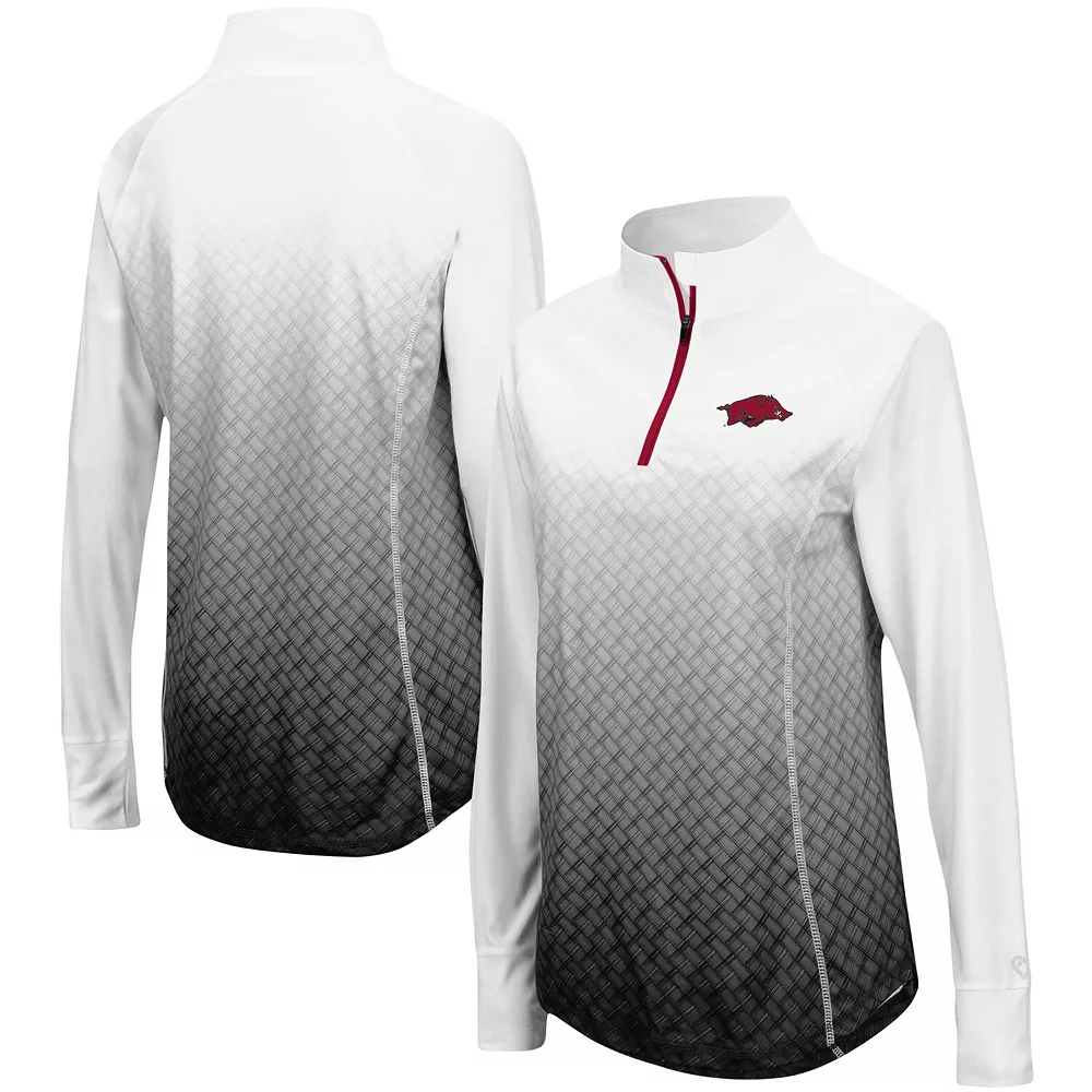 Women's Colosseum Black Arkansas Razorbacks Magic Ombre Quarter-Zip Raglan Jacket 4 Women's Colosseum Black Arkansas Razorbacks Magic Ombre Quarter-Zip Raglan Jacket - Image 2