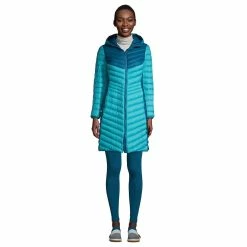 Petite Lands' End Hood Ultralight Down Long Packable Coat -Tennessee Titans Gear shop 4621997 Peacock Teal