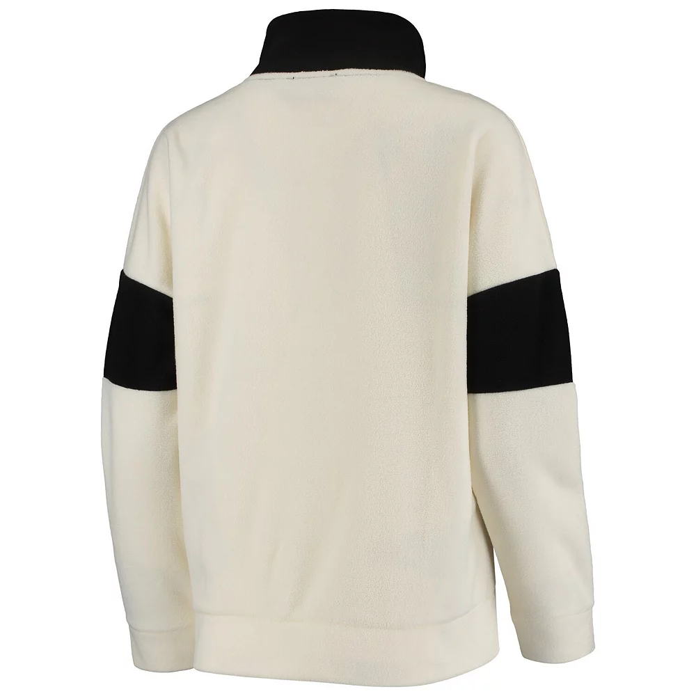 Women's White/Black Indiana Hoosiers Blocked In Colorblocked Half-Zip Jacket 6 Women's White/Black Indiana Hoosiers Blocked In Colorblocked Half-Zip Jacket - Image 4