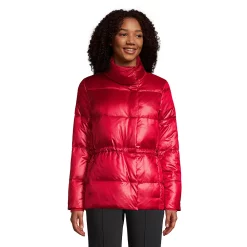 Petite Lands' End Quilted Wrap Down Jacket 5 Petite Lands' End Quilted Wrap Down Jacket -Tennessee Titans Gear shop 4657713 Rich Red