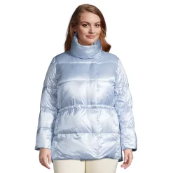 Plus Size Lands' End Quilted Wrap Down Jacket 7 Plus Size Lands' End Quilted Wrap Down Jacket -Tennessee Titans Gear shop 4657718 Soft Blue Haze