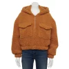 Women's Hurley Hooded Crop Sherpa Bomber Jacket
