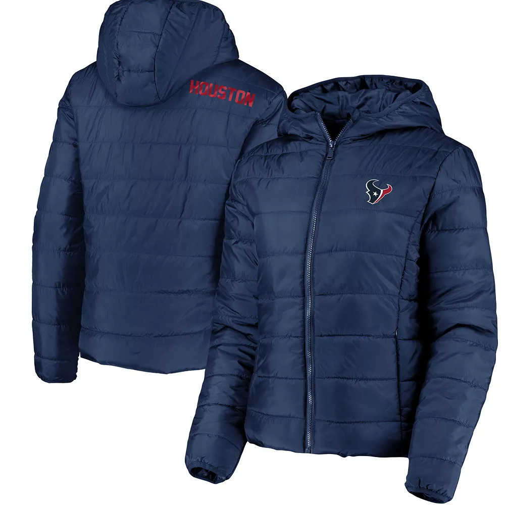 Women's WEAR by Erin Andrews Navy Houston Texans Packable Full-Zip Hoodie Jacket 4 Women's WEAR by Erin Andrews Navy Houston Texans Packable Full-Zip Hoodie Jacket - Image 2