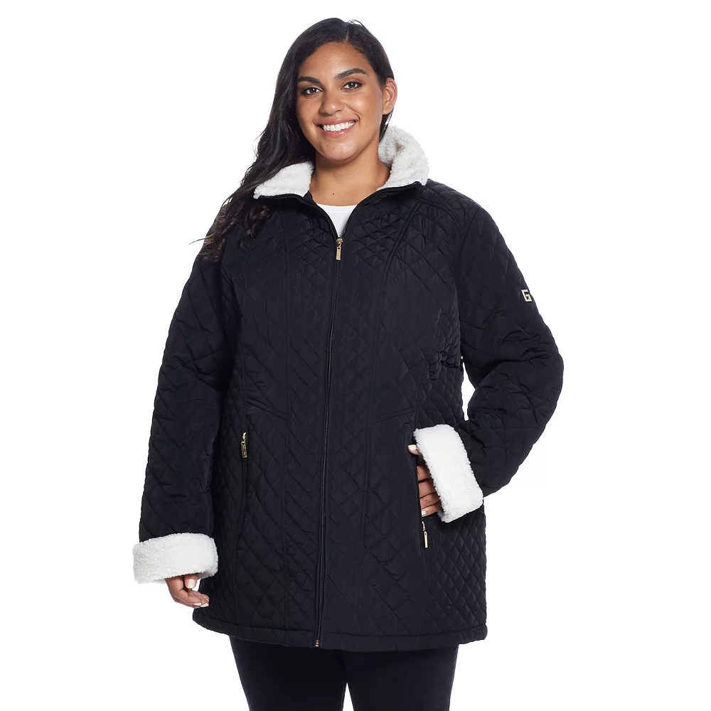 Plus Size Gallery Sherpa-Trim Quilted Jacket 3 Plus Size Gallery Sherpa-Trim Quilted Jacket