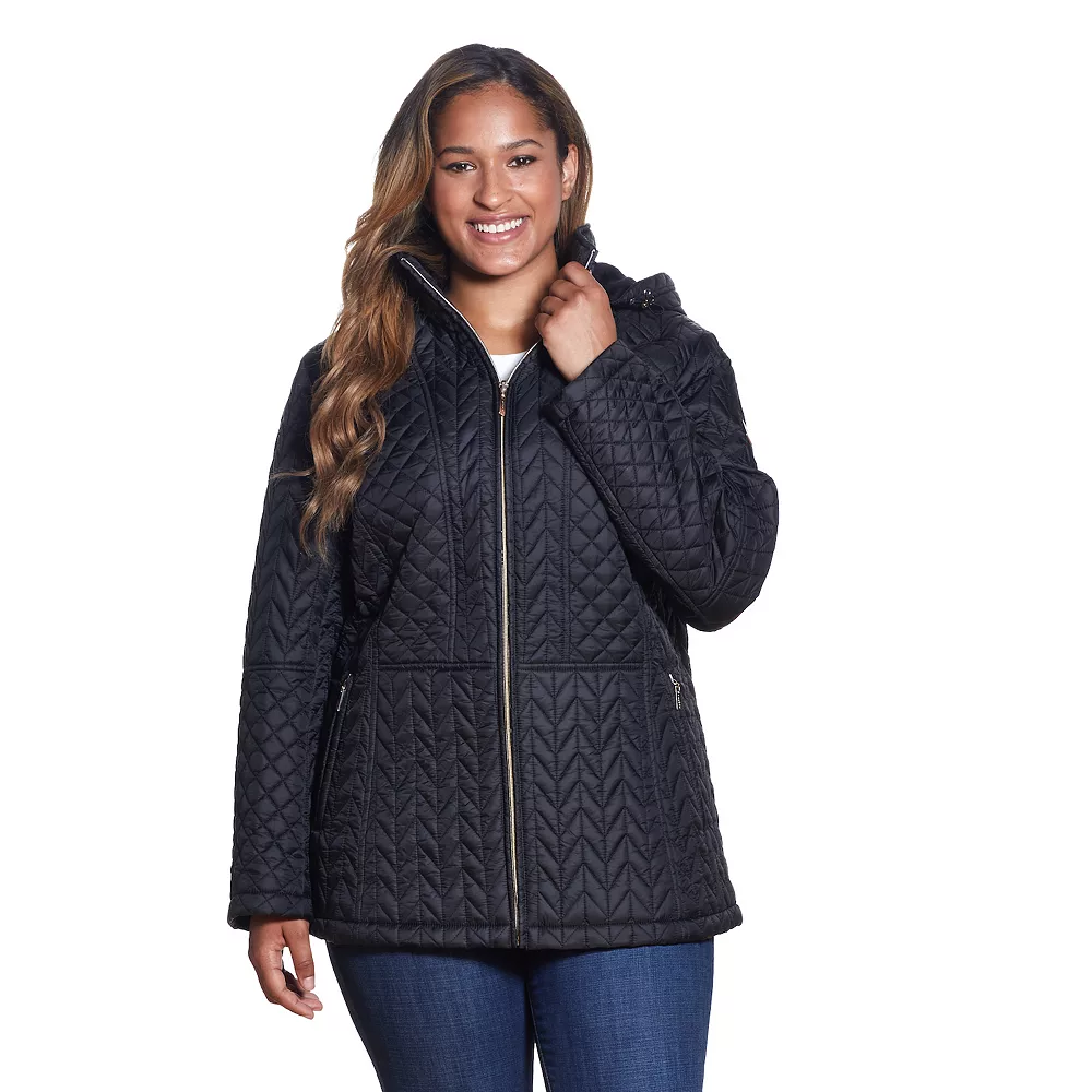 Plus Size Gallery Faux-Fur Hood Quilted Jacket 3 Plus Size Gallery Faux-Fur Hood Quilted Jacket