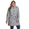 Plus Size Gallery Hooded Wool-Blend Walker Coat