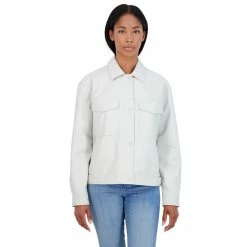 Women's Sebby Collection Faux Leather Shirt Jacket 8 Women's Sebby Collection Faux Leather Shirt Jacket -Tennessee Titans Gear shop 5143808 Light Grey