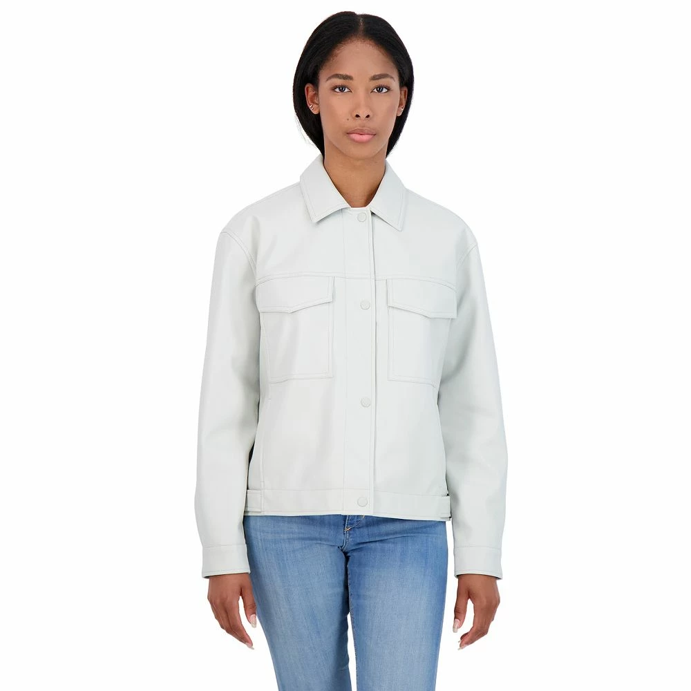 Women's Sebby Collection Faux Leather Shirt Jacket 4 Women's Sebby Collection Faux Leather Shirt Jacket - Image 2