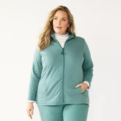 Plus Size Croft & Barrow® Zip-Front Fleece Jacket -Tennessee Titans Gear shop 5152260 Green