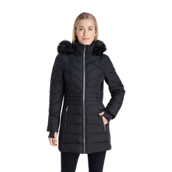 Women's London Fog Stretch Faux-Fur Hooded Active Jacket 8 Women's London Fog Stretch Faux-Fur Hooded Active Jacket -Tennessee Titans Gear shop 5167161 Black