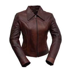 Alternative view of Women's Whet Blu Charlotte Western Moto Crop Leather Jacket