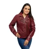 Women's Whet Blu Asymmetrical Moto Leather Jacket 1 Women's Whet Blu Asymmetrical Moto Leather Jacket -Tennessee Titans Gear shop 5183607 Oxblood