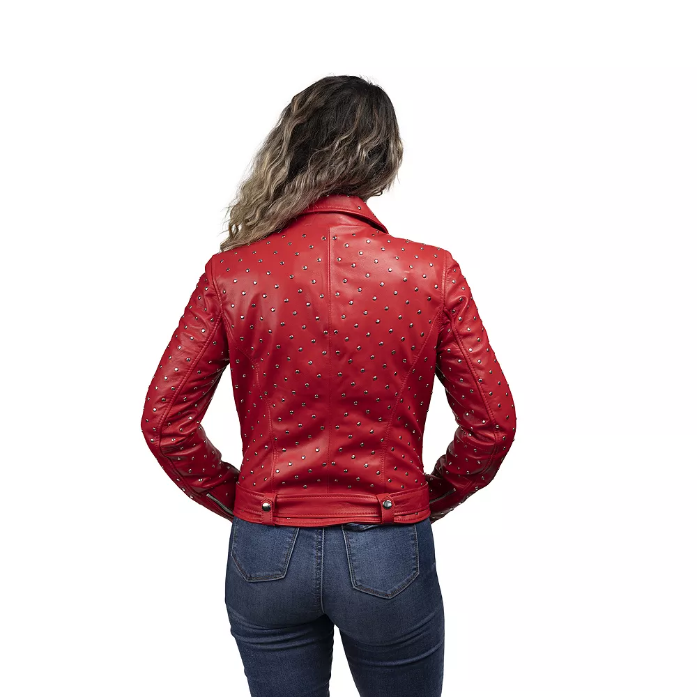 Women's Whet Blu Claudia Studded Leather Jacket 5 Women's Whet Blu Claudia Studded Leather Jacket - Image 3