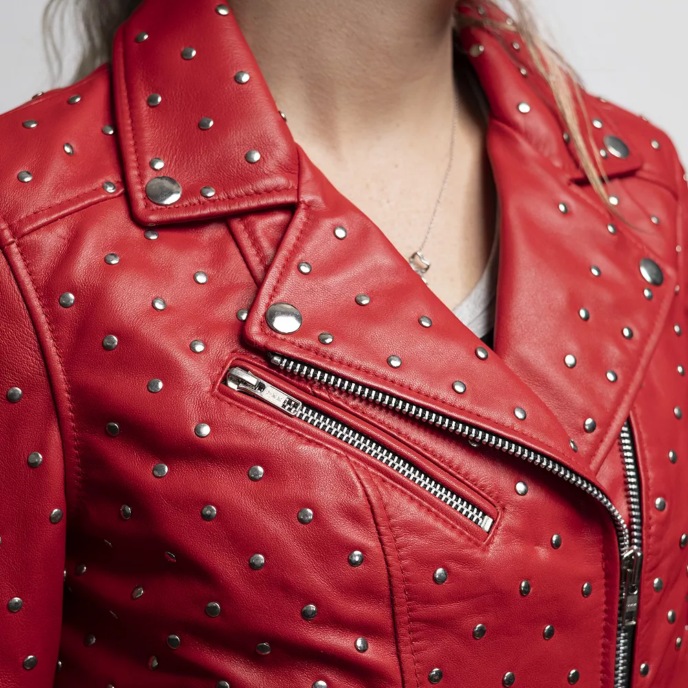 Women's Whet Blu Claudia Studded Leather Jacket 6 Women's Whet Blu Claudia Studded Leather Jacket - Image 4
