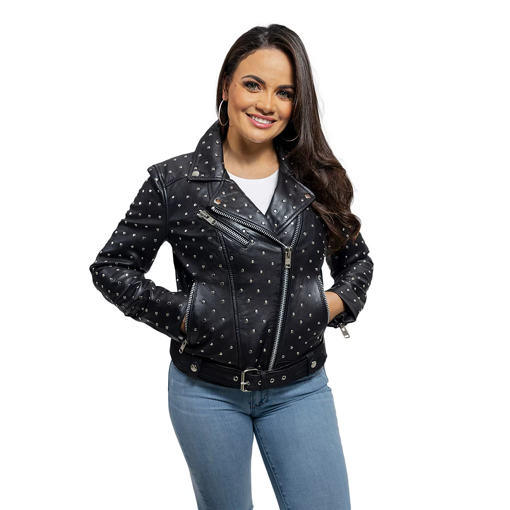 Women's Whet Blu Claudia Studded Leather Jacket 4 Women's Whet Blu Claudia Studded Leather Jacket - Image 2