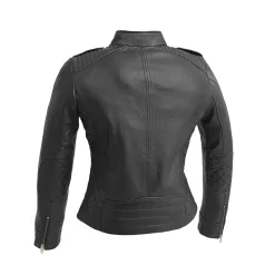 Women's Whet Blu Madelin Quilted Moto Leather Jacket -Tennessee Titans Gear shop 5183611 ALT4