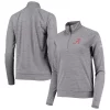 Women's Nike Heathered Gray Alabama Crimson Tide Pacer Raglan Performance Quarter-Zip Jacket -Tennessee Titans Gear shop 5219478