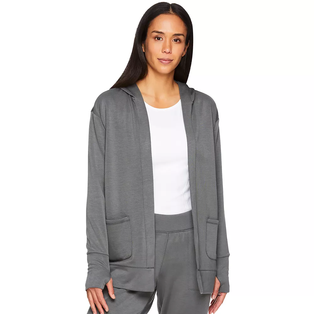 Women's Gaiam Hudson Hooded Open-Front Wrap 3 Women's Gaiam Hudson Hooded Open-Front Wrap